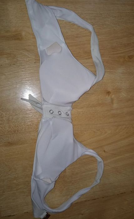 Купальник білий в рубчик