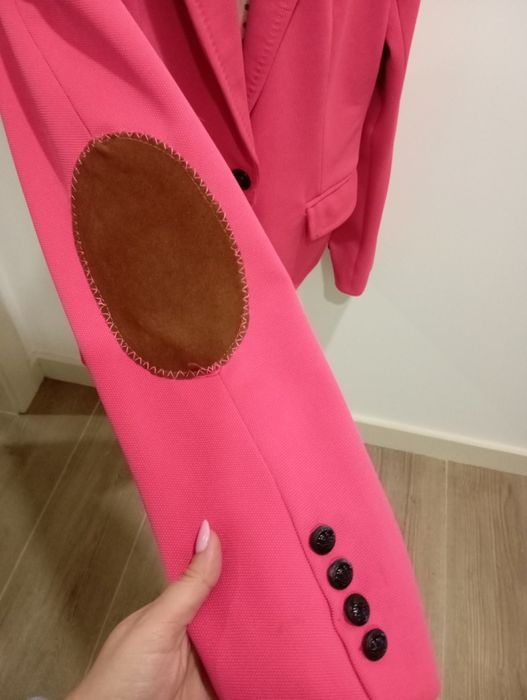 Blazer rosa Texturado com Cotoveleiras - Marca Osley (Tam. 40)
