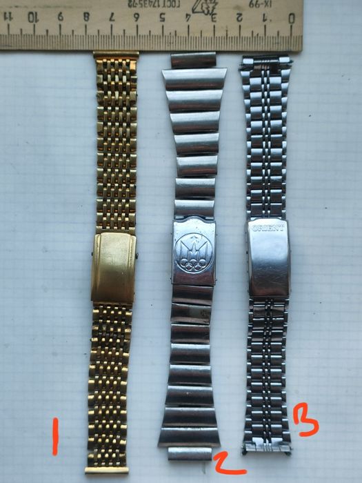 Браслеты на часы жёлтый и белый