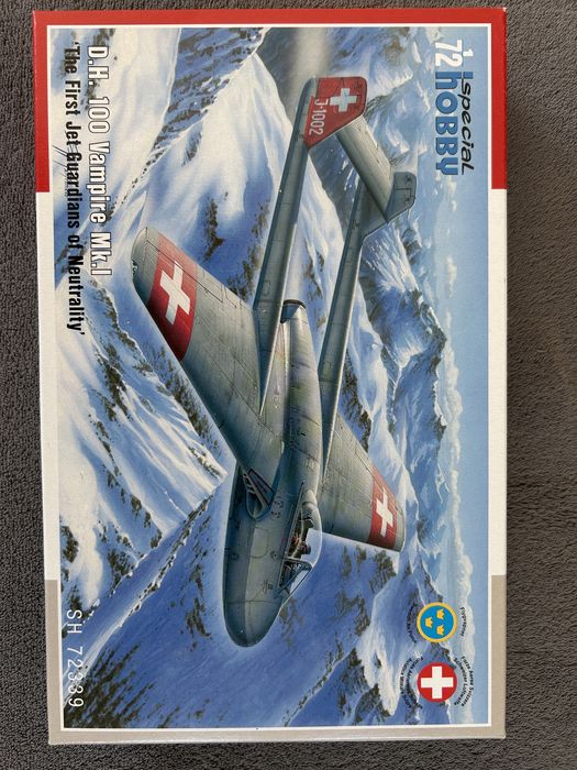 Samolot D.H. 100 Vampire Mk.l model dobsklejania Special Hobby 72339