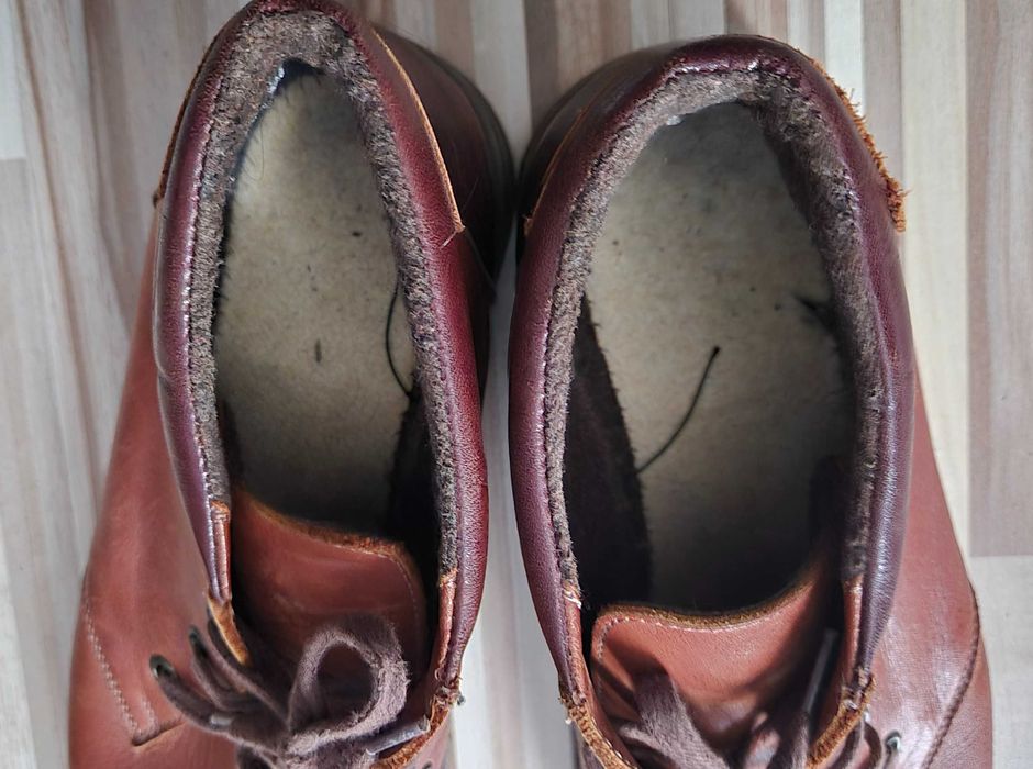 Męskie brązowe trzewiki skórzane roz 41