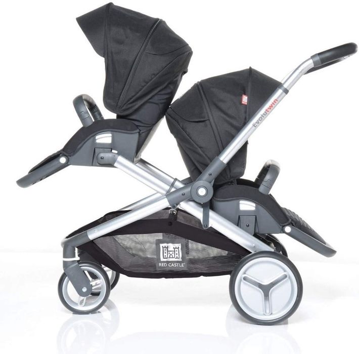 red castle evolutwin wózek bliźniaczy spacerowy black