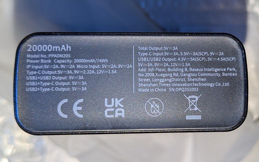 Пауэрбанк Baseus Adaman 22,5 Вт, 10000 мАч, 20000 мАч. Повербанк.