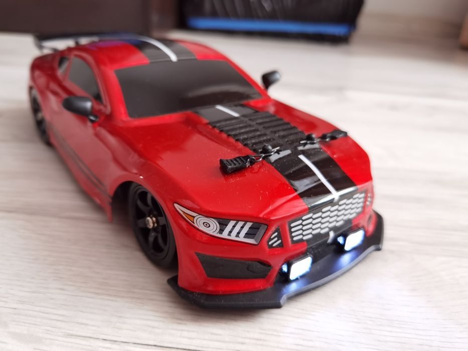 Samochód RC Drift Spec mustang GT 500 Ruby Red Dym nitro 4WD 1:16 Drif