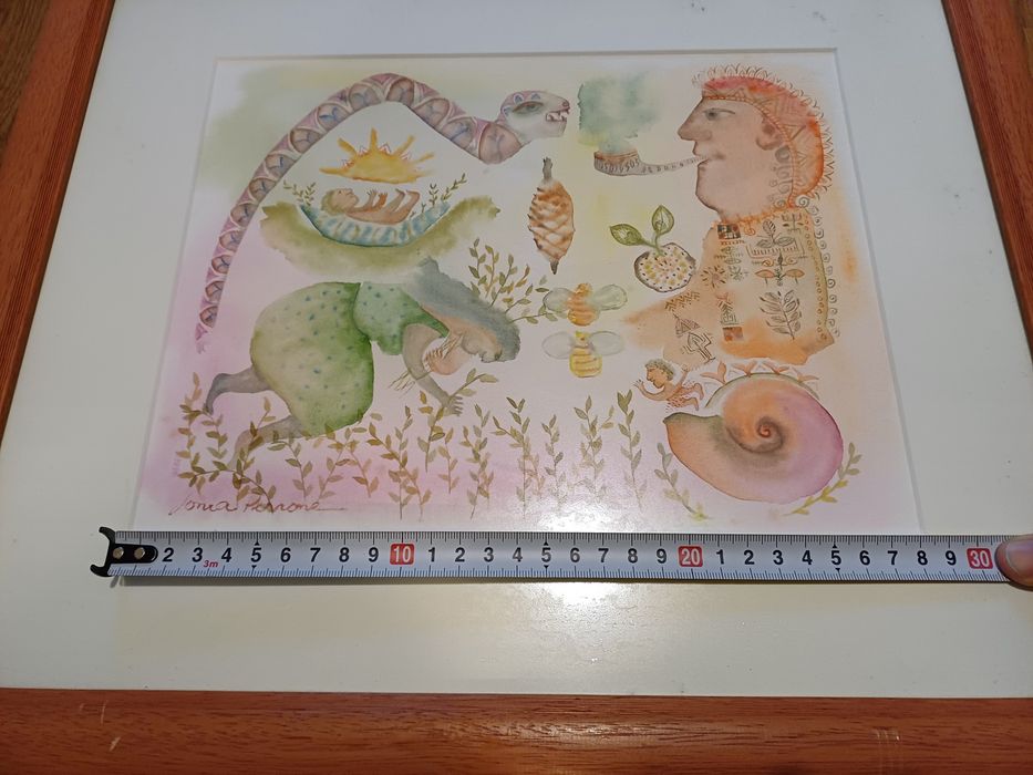 Quadro de arte abstracta de Sonia Perrone, em aguarela