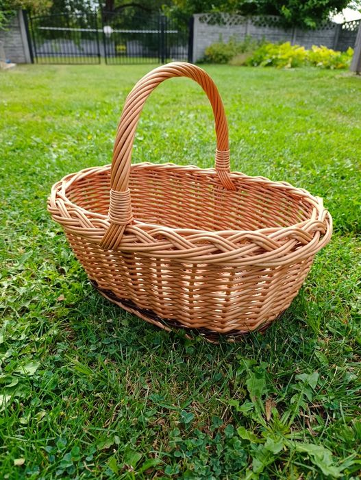 Kosz wiklinowy na zakupy grzyby koszyk zakupowy prezentowy Lakierowany