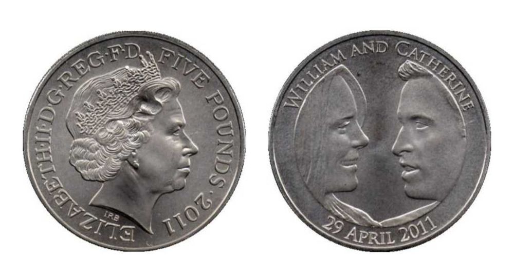 Moeda comemorativa do Príncipe William e Catherine Middleton