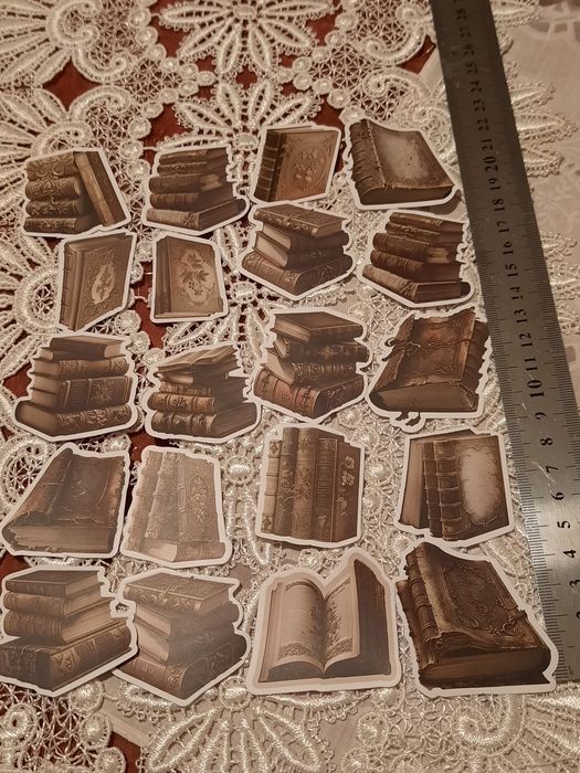 20 stickers livros clássicos, retro, Vintage