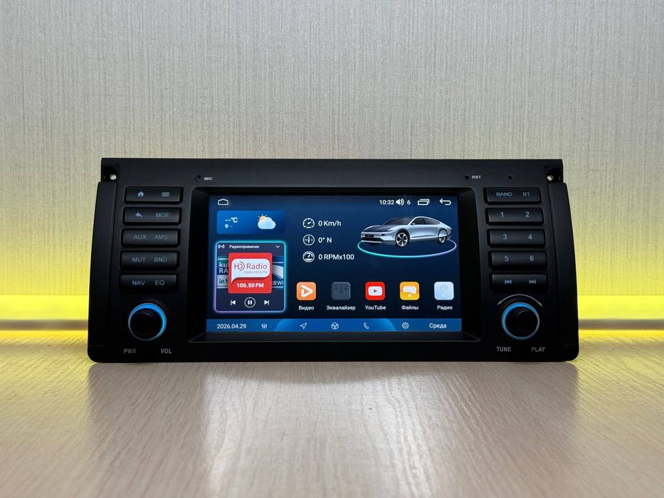 Магнитола BMW Е39,Е53 4/64гб 8 Ядер с Сим Картой 4G с Carplay/Android auto