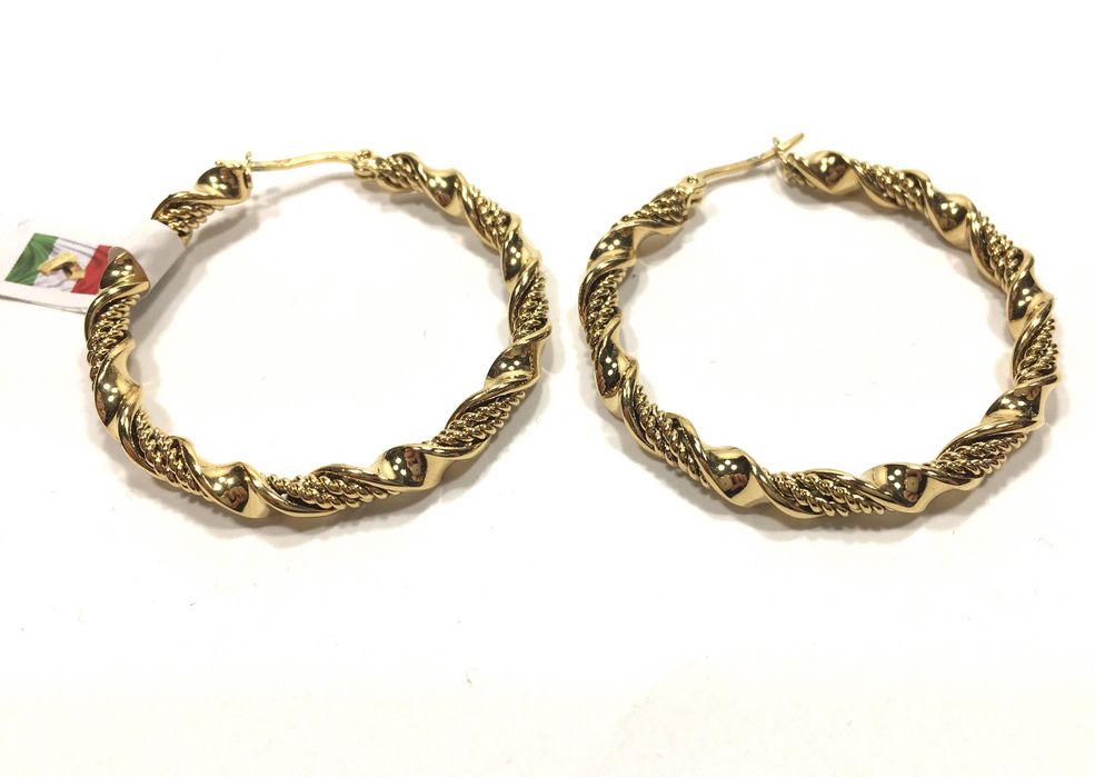 VERSACE zlote kolczyki koła z próbą•pozłacane ogniowo 18K 0,750