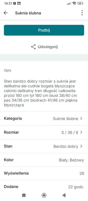 Suknia ślubna cekinki