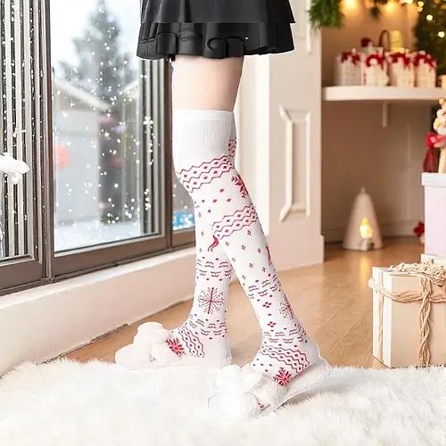 Жіночі новорічні гетри зі скандинавським візерунком