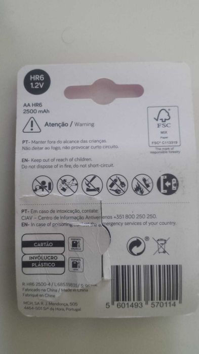 Conjunto de 8 pilhas AAA + 4 pilhas AA + 2 pilhas AA Recarregaveis