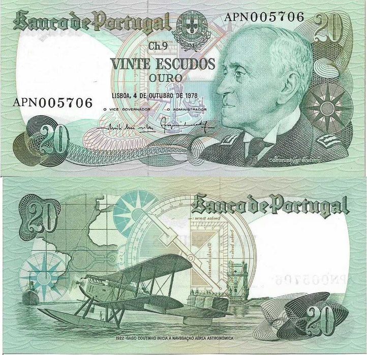 Portugal - - - 20$00 - Almirante Gago Coutinho - - - - - Notas