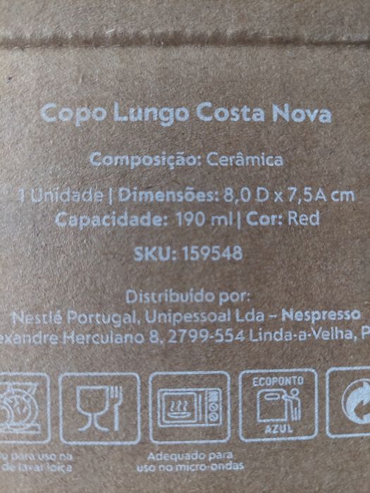 Copo Lungo Costa Nova Nespresso