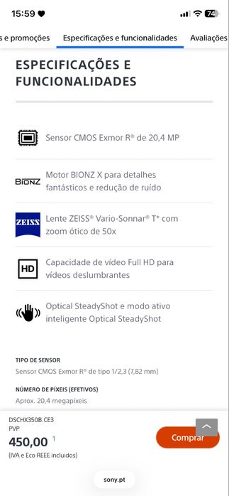 Sony Cybershot DSC HX-350