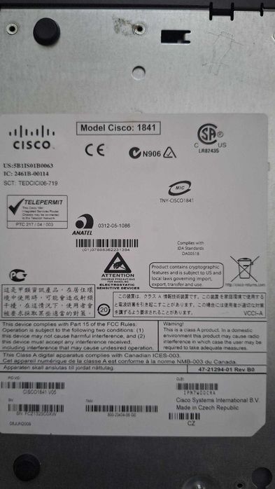 Router Cisco 1841430762409938145283