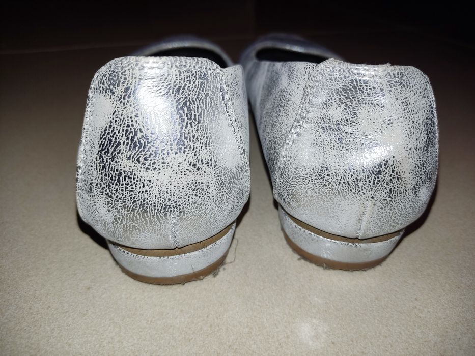 Claudia Ghizzani baleriny buty na jesień srebrne r.37
