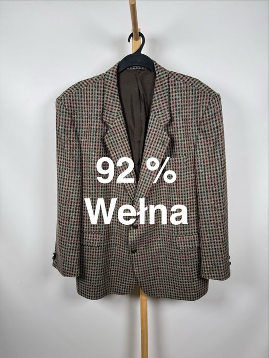 KOCH wełniana marynarka vintage wool oversize 5XL plus size