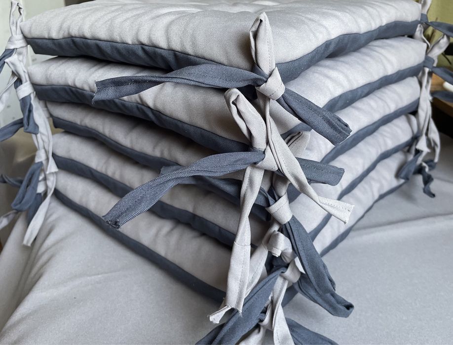 Подушка на стул, табурет, подушки на крісла зі завʼязками у вітальню