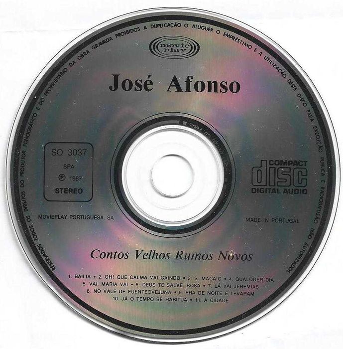 José Afonso	- - - - -		Contos Velhos, Rumos Novos	- - - - -	CD