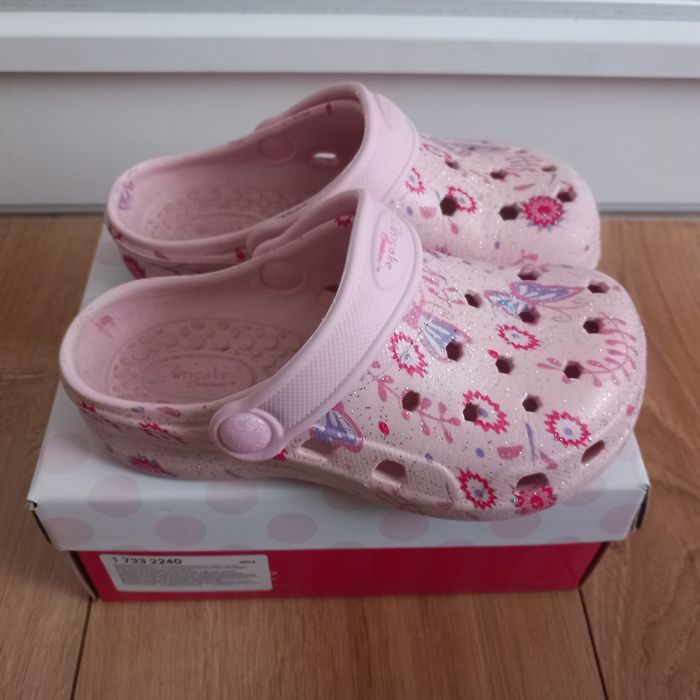 Buty buciki laczki klapki Cupcake jak croksy dla dziewczynki rozmiar 2
