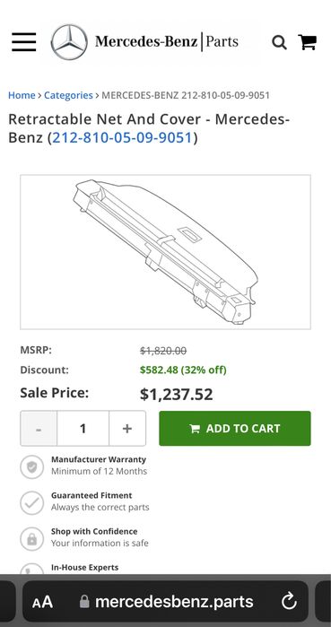 Chapeleira Original Selada - Mercedes Benz Class E (w212)