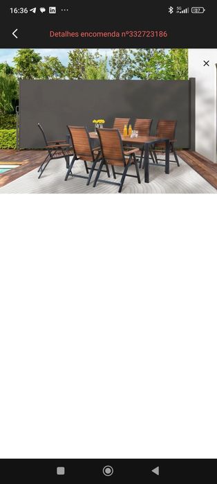 Guarda vento retrátil 1.80cm por 4 metros