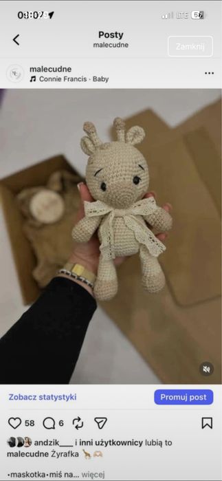 Zyrafka na szydełku