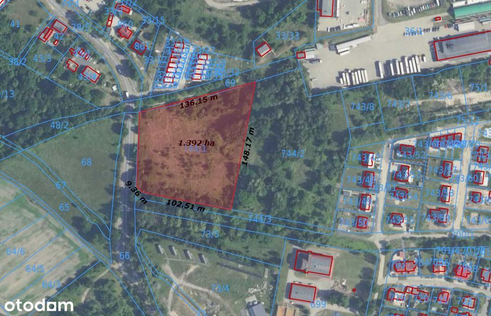Działka inwestycyjna w mieście Żary, 13500 m²