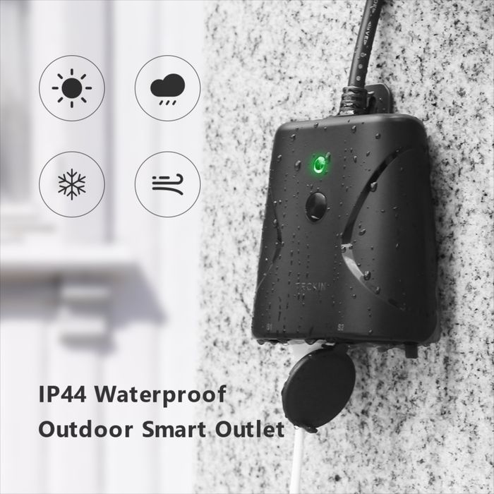 Tomada inteligente à prova d'água Exterior, 16A 4000W Wi-Fi