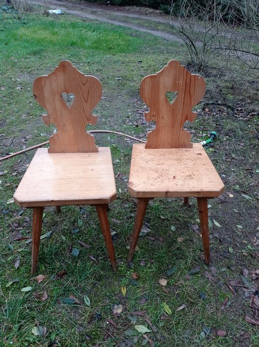 Krzesła Drewniane w stylu Górskim