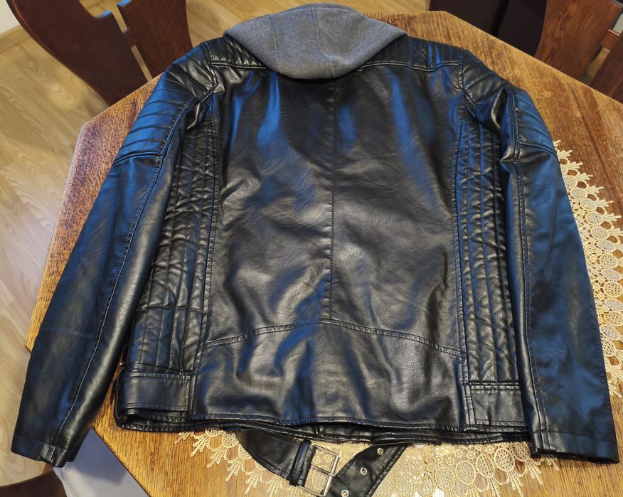 Nowa kurtka skórzana firmy"J.Style"+ skórzana czapka.