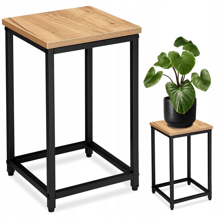 Stojak na donice metalowy kwietnik z półką styl loft