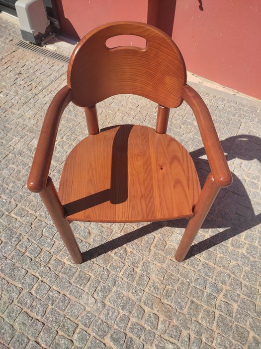 Cadeira de Braços Vintage em Pinho Maciço (Estilo Rainer Daumiller)