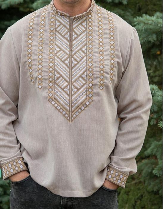 Чоловіча вишиванка льон-бавовна 52, 54, 56 розмір