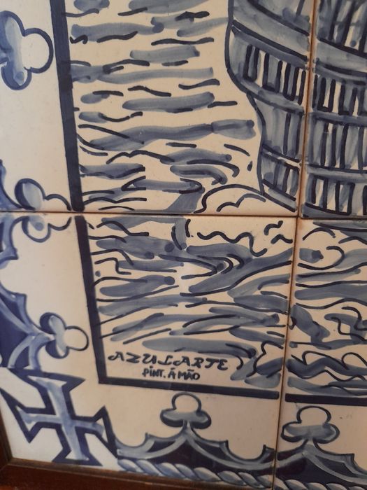 Quadro em Azulejo 49×64. AZULARTE  pintado a mão.