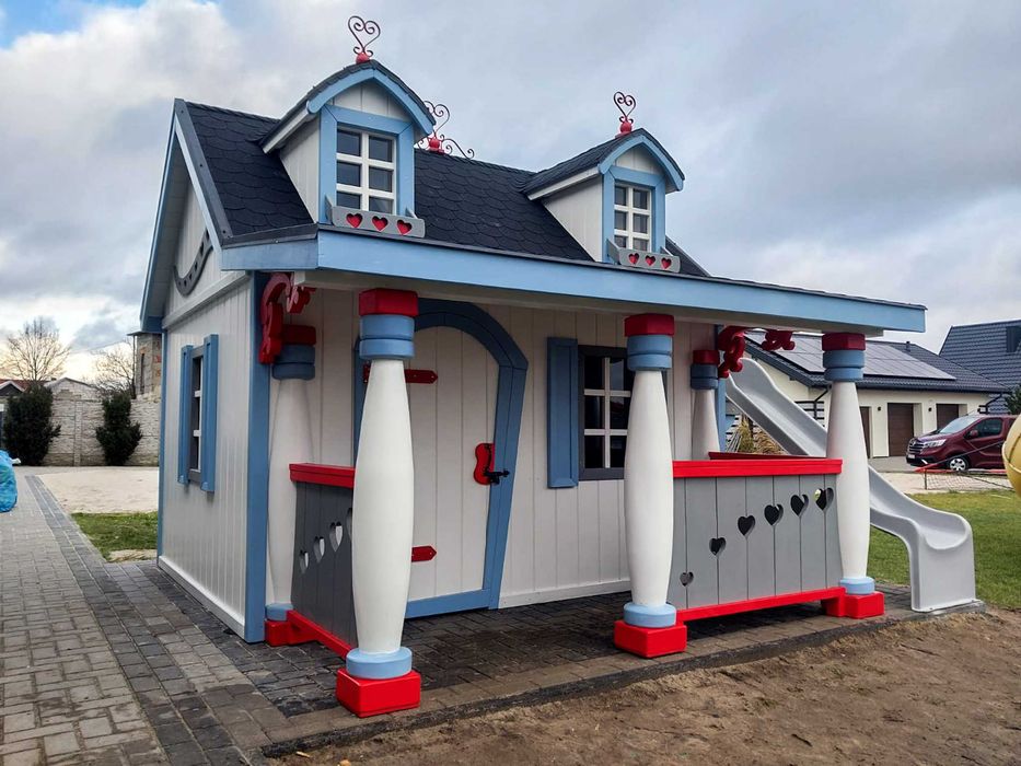 Drewniany Domek dla dzieci PREMIUM D02 A ! Plac zabaw!