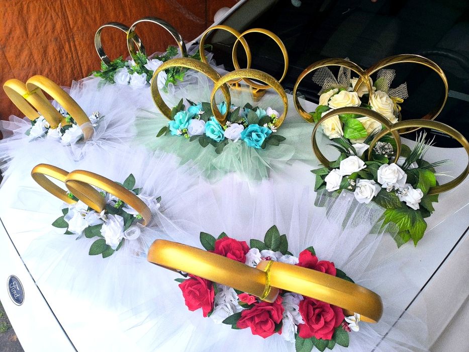 Кільця на машину на весілля, весільні прикраси на авто,кільця весільні