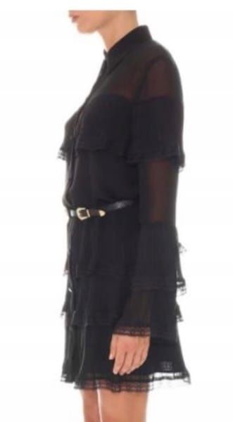 Lindo vestido preto com transparências L