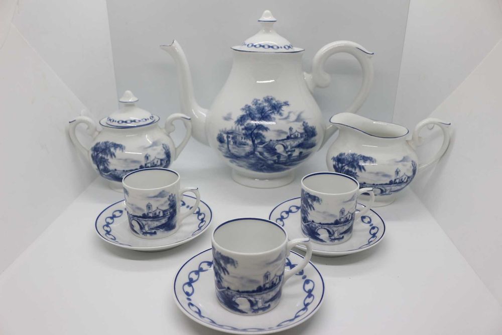 Serviço de Café Vista Alegre 6 pessoas Paisagem Azul 1968