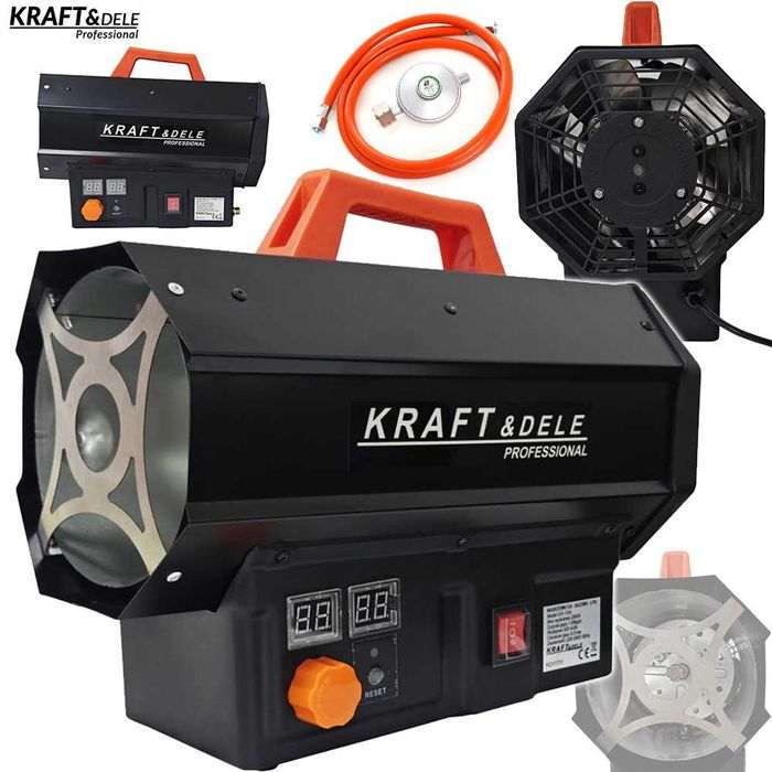 KRAFT&DELE Nagrzewnica Dmuchawa Gazowa 25kW Termostat Reduktor KD11731