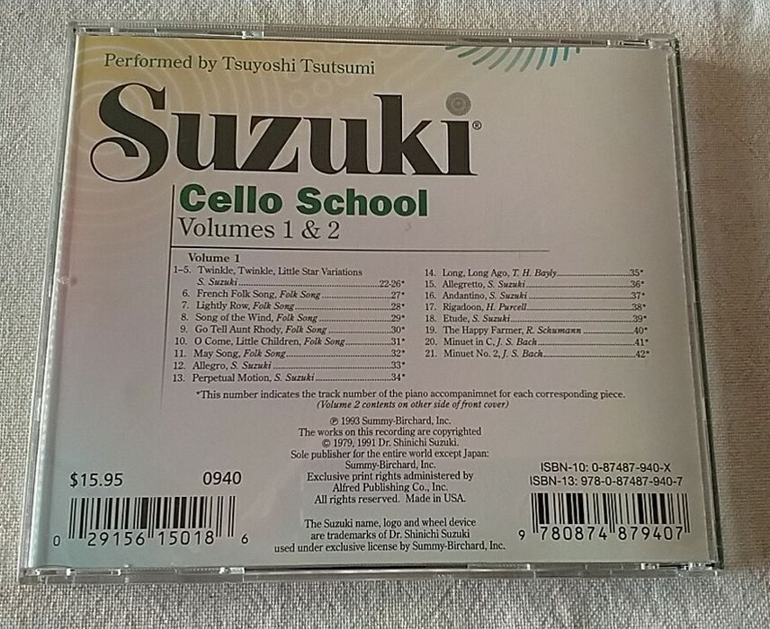 Suzuki Cello School CD - vol. 1 e 2