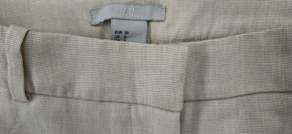 H&M spodnie letnie cygaretki r. 36 beż
