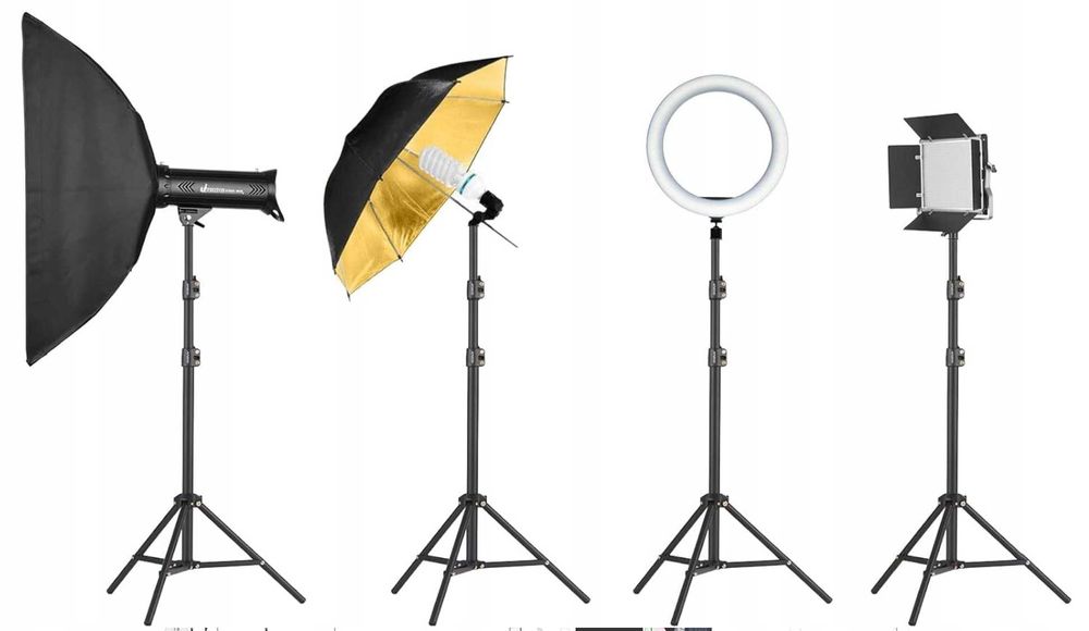 STATYW FOTOGRAFICZNY 210cm oświetleniowy na telefon lampę aparat