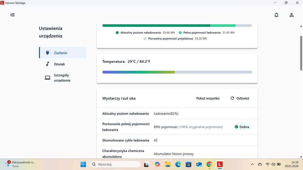 Bateria Lenovo L16C2PB1 (L16L2PB3 /L16M2PB2) 89%