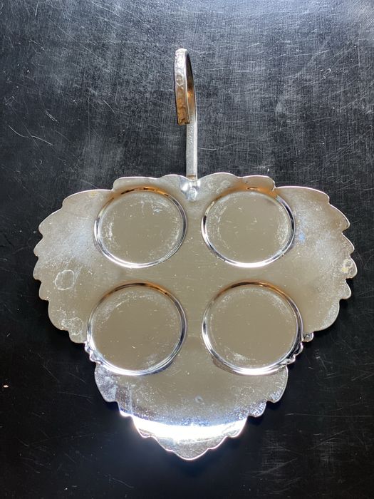 Galheteiro em vidro e metal – 4 frascos + base