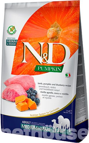 Farmina N&D Pumpkin Grain Free Dog Adult Medium &Maxi Lamb&Blueberry