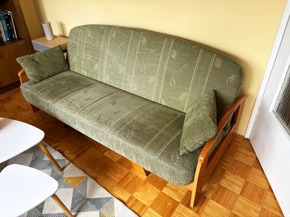 Oddam - Sofa kanapa rozkładana wersalka Zielona