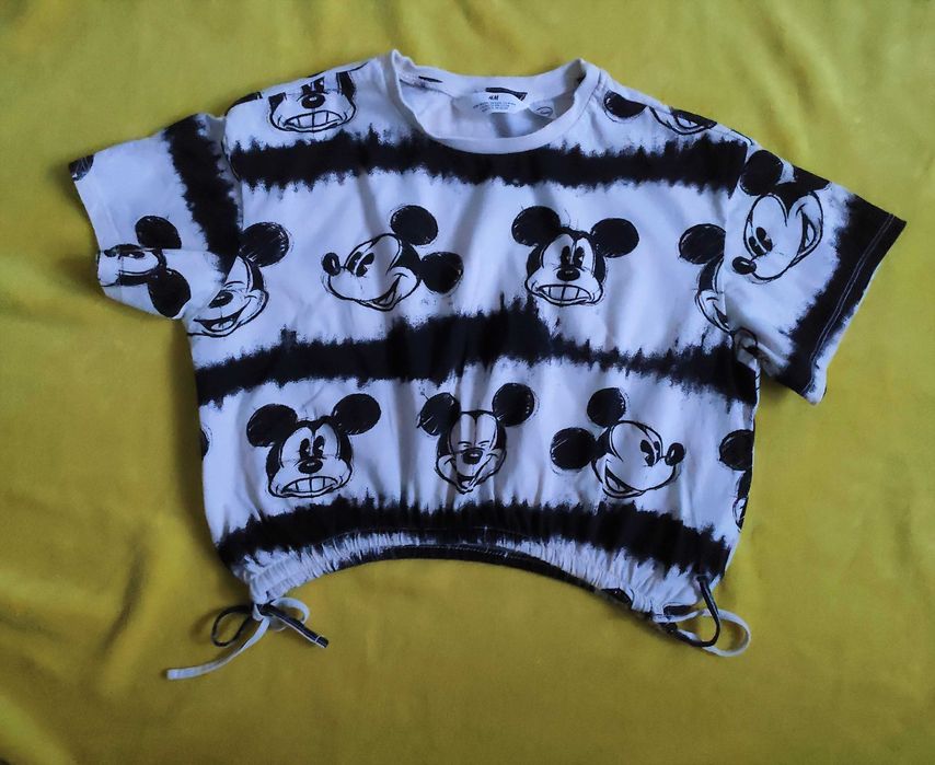 Krótki top dla dziewczynki dla kobiety S Myszka Miki Mickey beżowy